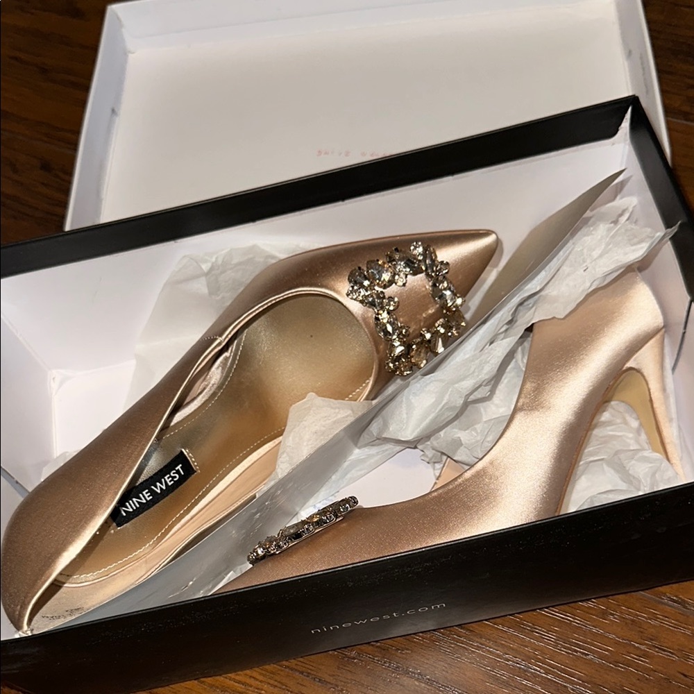 Nine West Women's Gold Embellished Heels